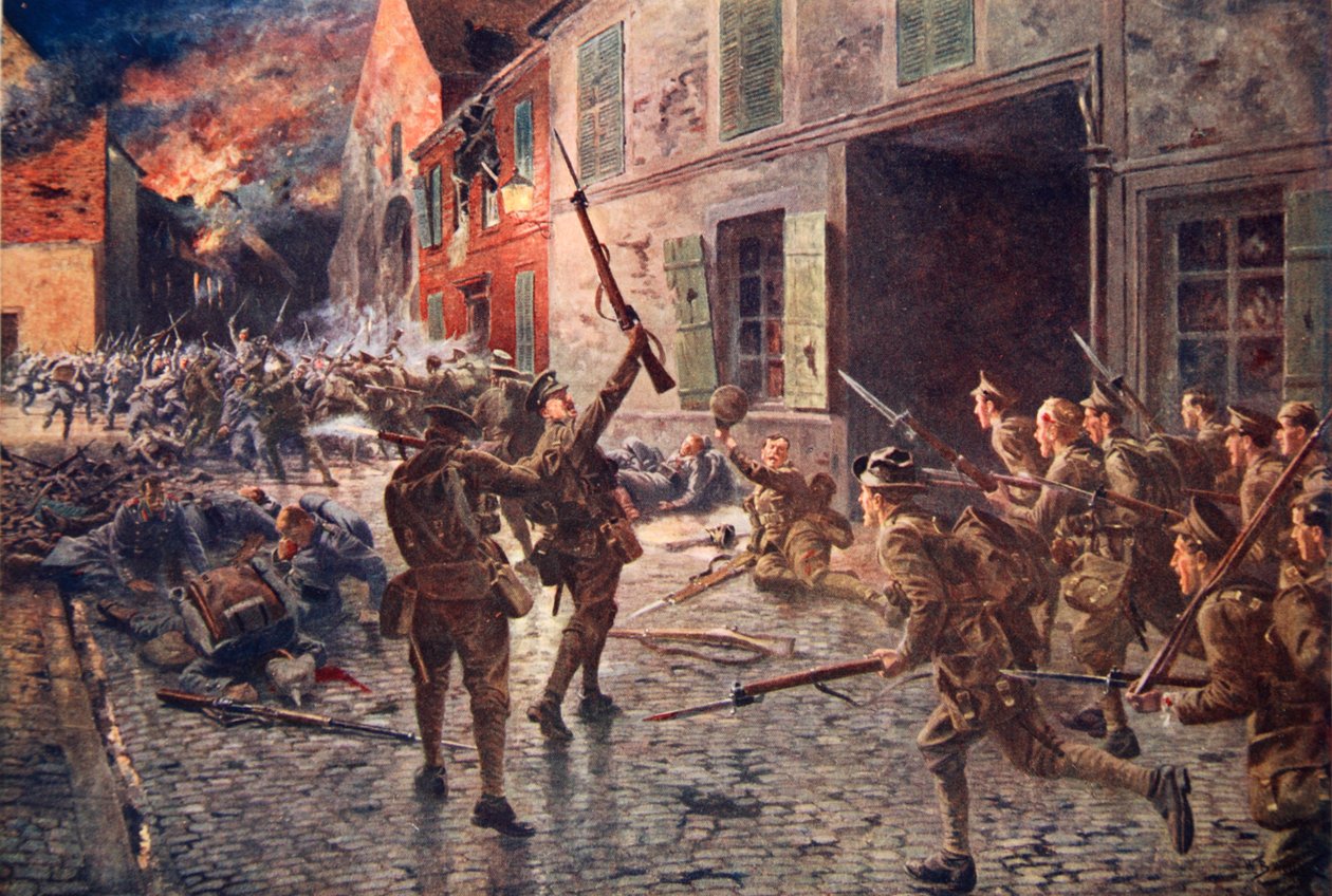 حراس Coldstream في Landrecies ، أغسطس 1914 بواسطة صوف ويليام بارنز
