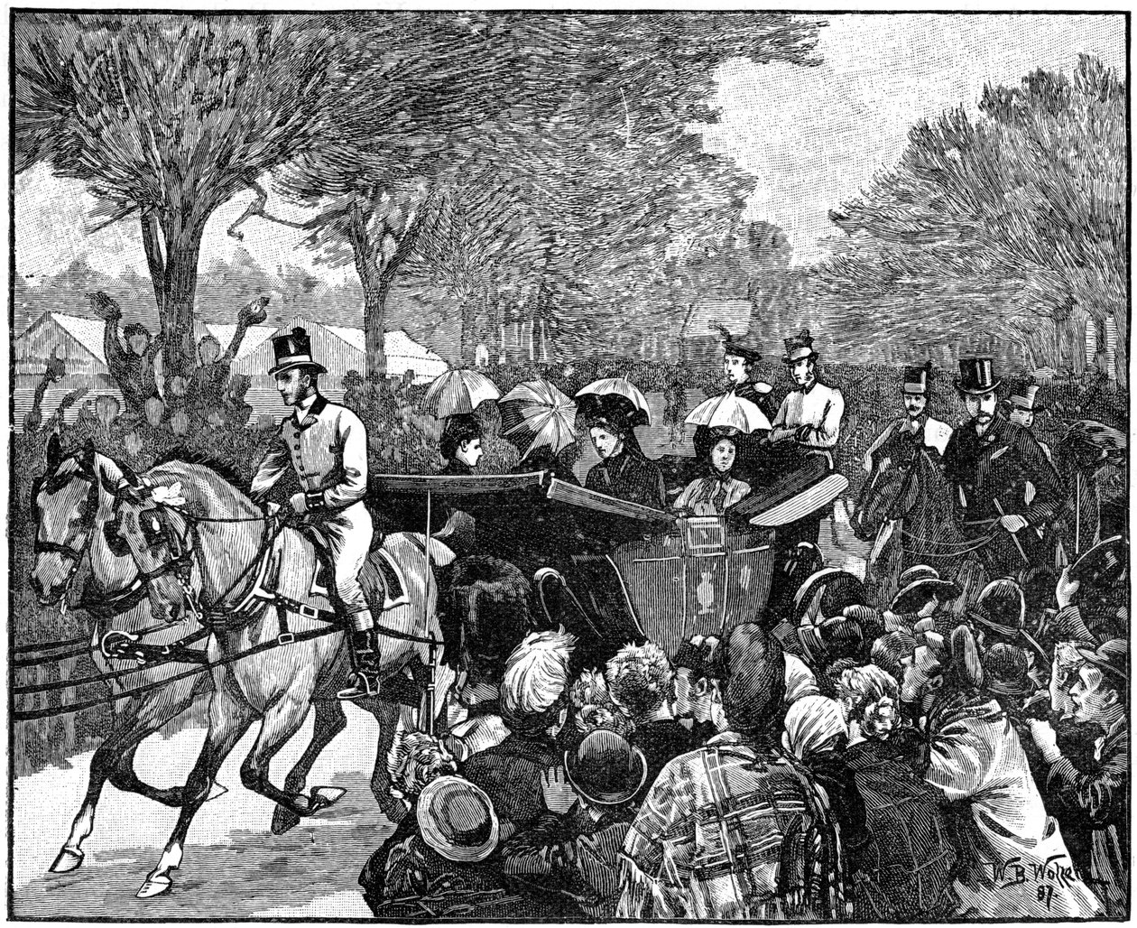 زيارة الملكة إلى فيكتوريا بارك ، لندن ، 1887 ، 1900. بواسطة صوف ويليام بارنز
