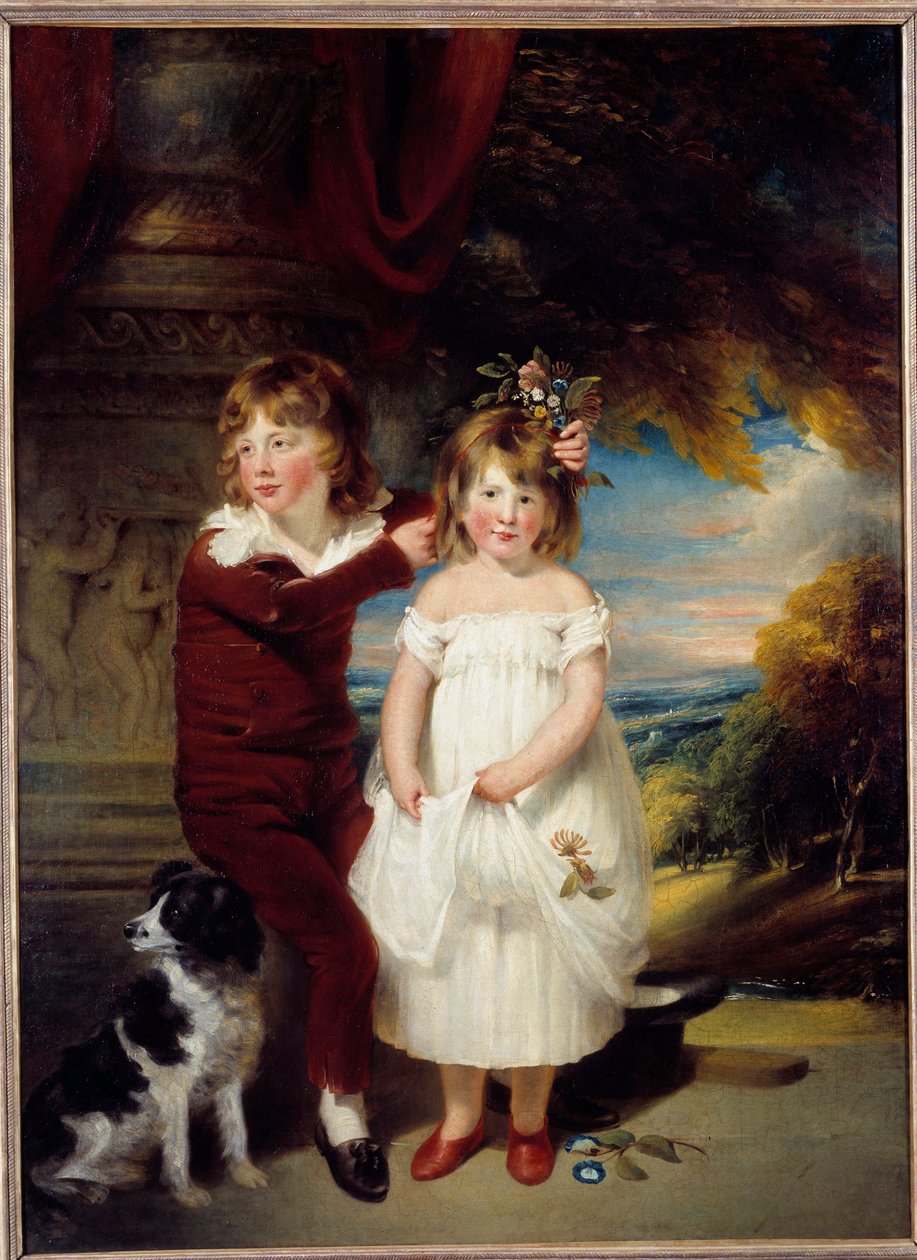 الأخ والأخت لوحة ويليام بيتشي (1753-1839) صن. 1،67x1،23 م بواسطة وليام بيتشي