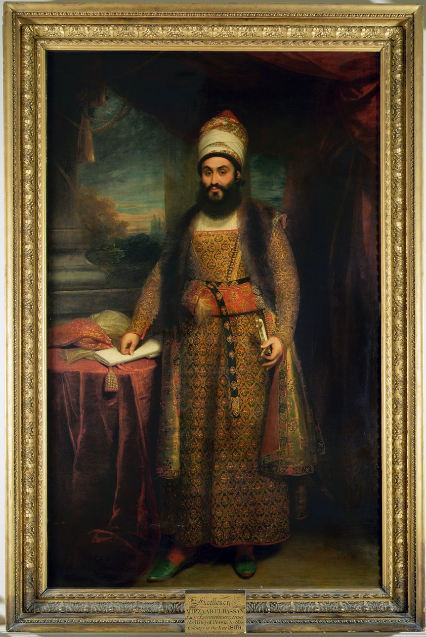 صورة ميرزا أبو الحسن ، السفير الفارسي (1785-1880) أرسلها ملك بلاد فارس إلى إنجلترا ، 1809 بواسطة وليام بيتشي