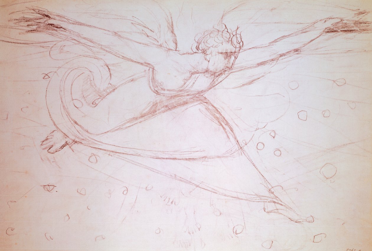 Angel walking, drawing by William Blake (1757-1827) بواسطة وليام بليك