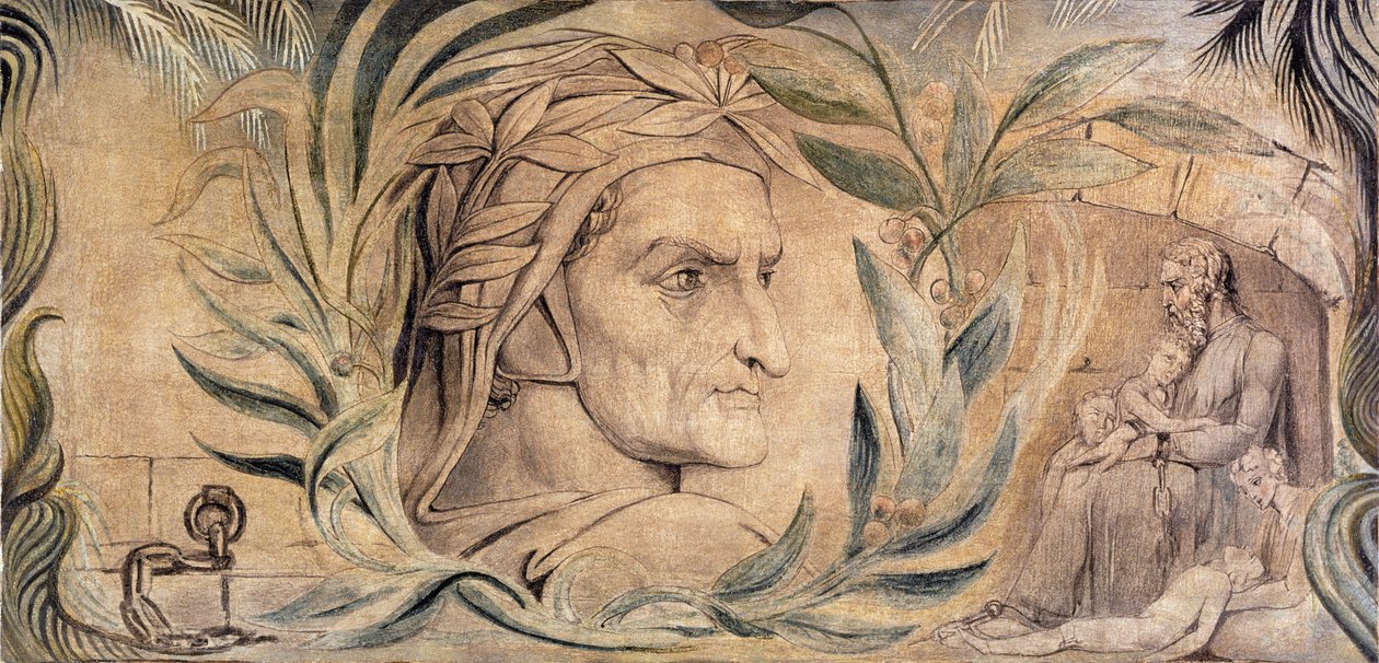 دانتي أليغيري ، c.1800-03 (قلم وحبر مع تمبرا على قماش) بواسطة وليام بليك