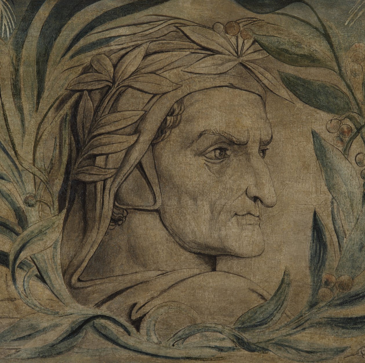 دانتي أليغيري ، c.1800-03 (قلم وحبر مع تمبرا على قماش) بواسطة وليام بليك
