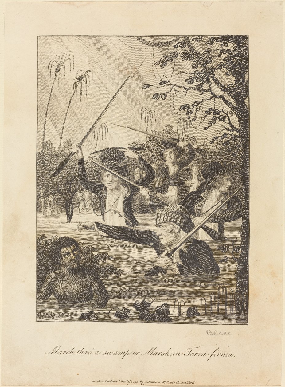 مارس من خلال مستنقع أو مستنقع في Terra-firma ، 1793. بواسطة وليام بليك