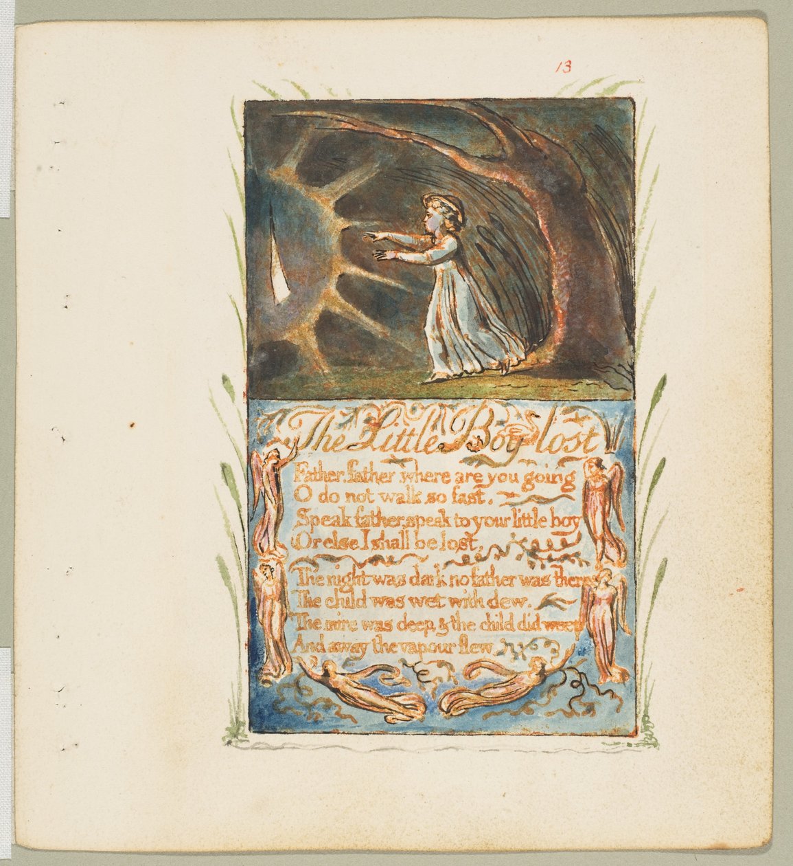أغاني البراءة والخبرة: ليتل بوي لوست ، كاليفورنيا. 1825. بواسطة وليام بليك