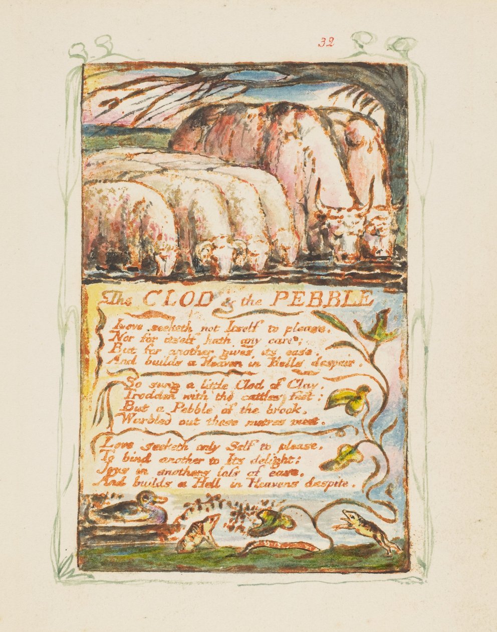 أغاني البراءة والخبرة: The Clod & the Pebble، ca. 1825. بواسطة وليام بليك