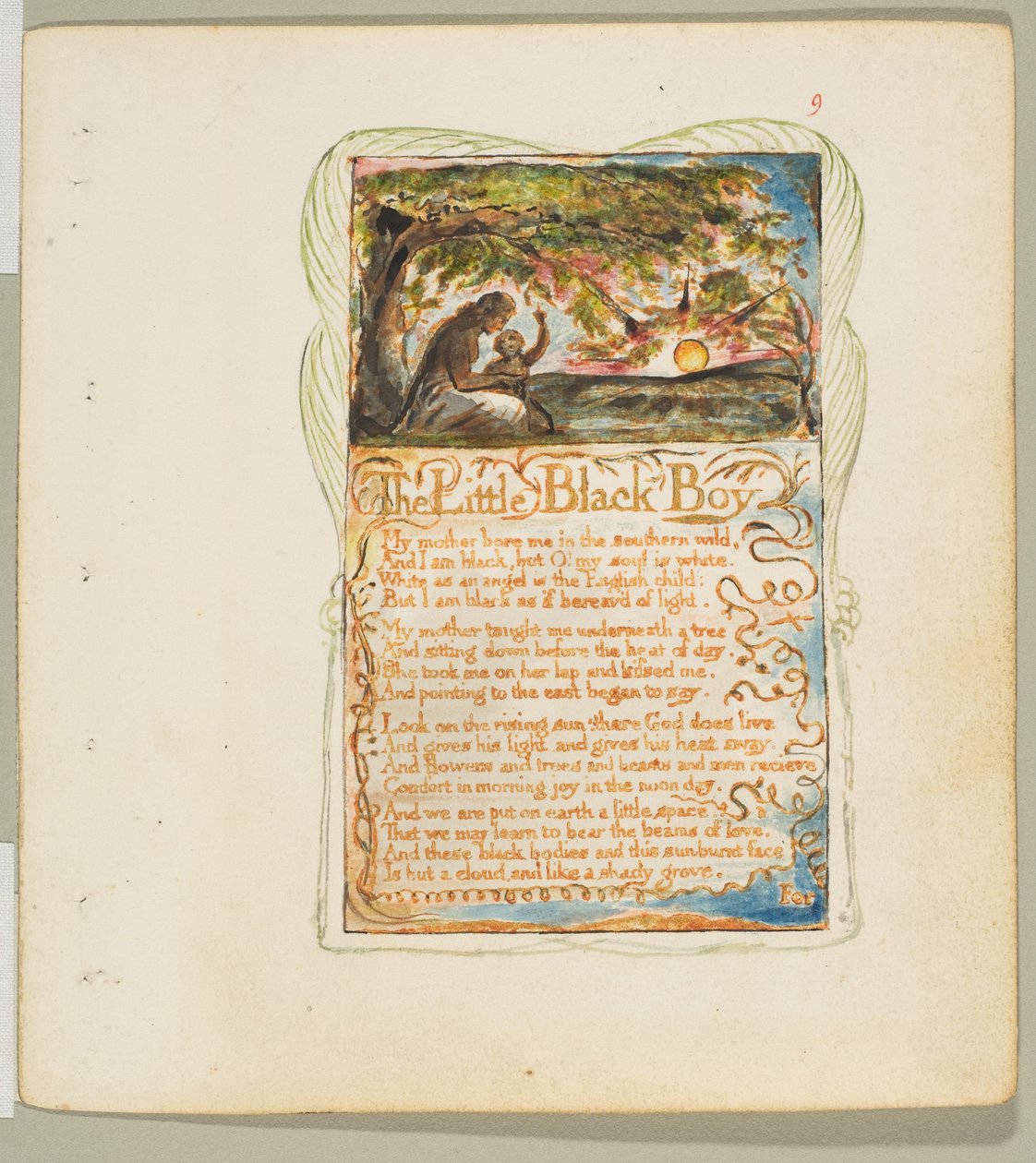 أغاني البراءة والخبرة: The Little Black Boy ، كاليفورنيا. 1825. بواسطة وليام بليك