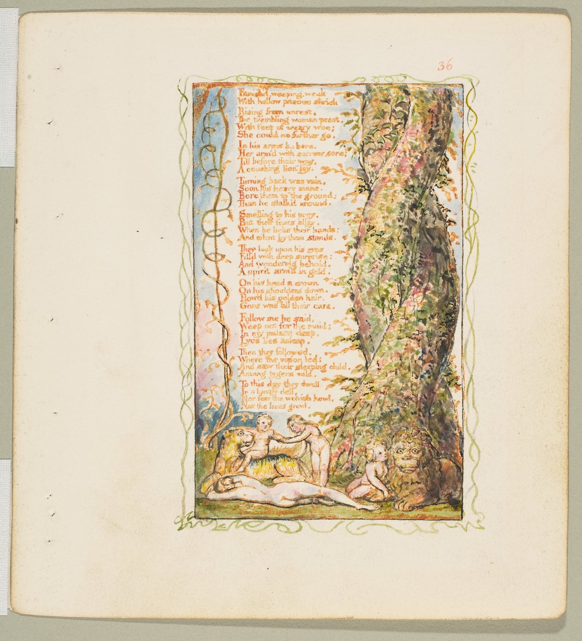 أغاني البراءة والخبرة: وجدت الفتاة الصغيرة اللوحة الثانية ، كاليفورنيا. 1825. بواسطة وليام بليك