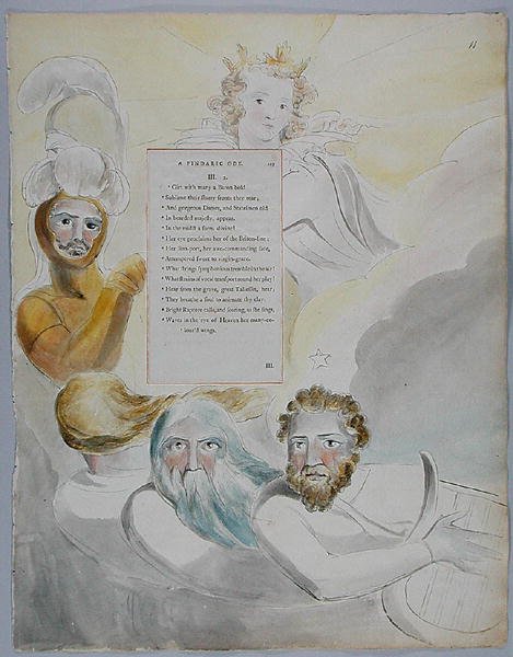 The Bard ، تصميم 63 من "The Poems of Thomas Gray" بواسطة وليام بليك