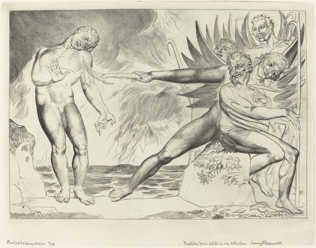 دائرة المسؤولين الفاسدين ، The Devils Tormenting Ciampolo 1827. بواسطة وليام بليك