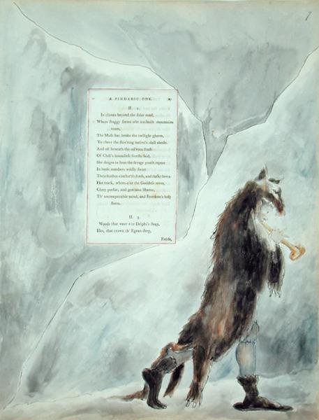 The Progress of Poesy ، A Pindaric Ode ، من The Poems of Thomas Gray ، نُشر في 1797-98 (ألوان مائية وحبر أسود على ورق) بواسطة وليام بليك