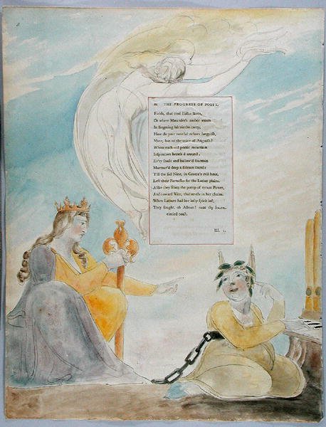 "The Progress of Poesy" ، تصميم 48 من "The Poems of Thomas Gray" بواسطة وليام بليك