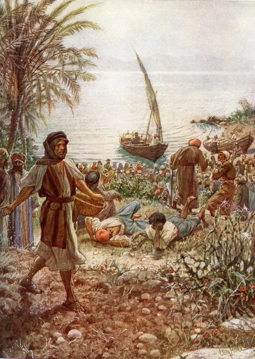 يسوع يكرز بمثل الزارع - الكتاب المقدس بواسطة ويليام براسي هول