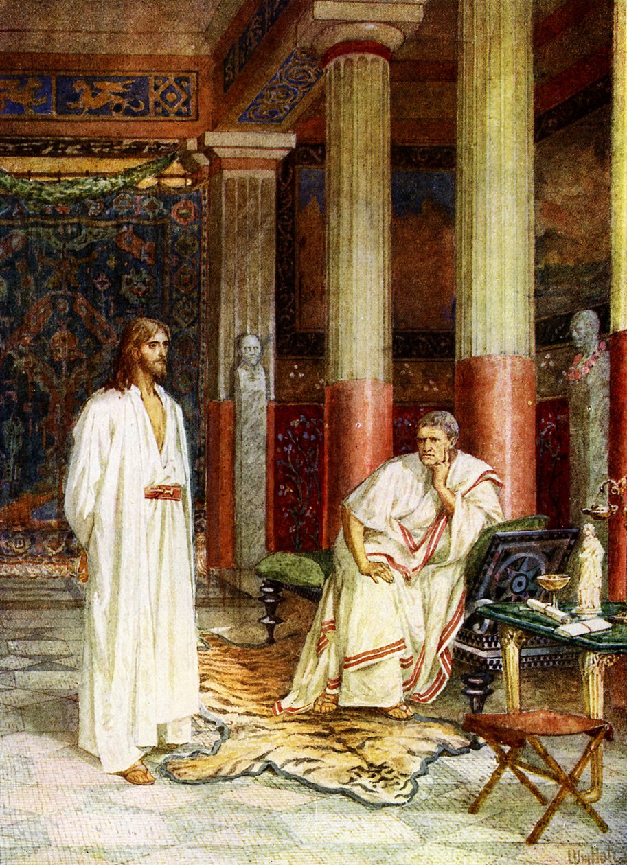 يقف يسوع أمام بيلاطس ـ الكتاب المقدس بواسطة ويليام براسي هول