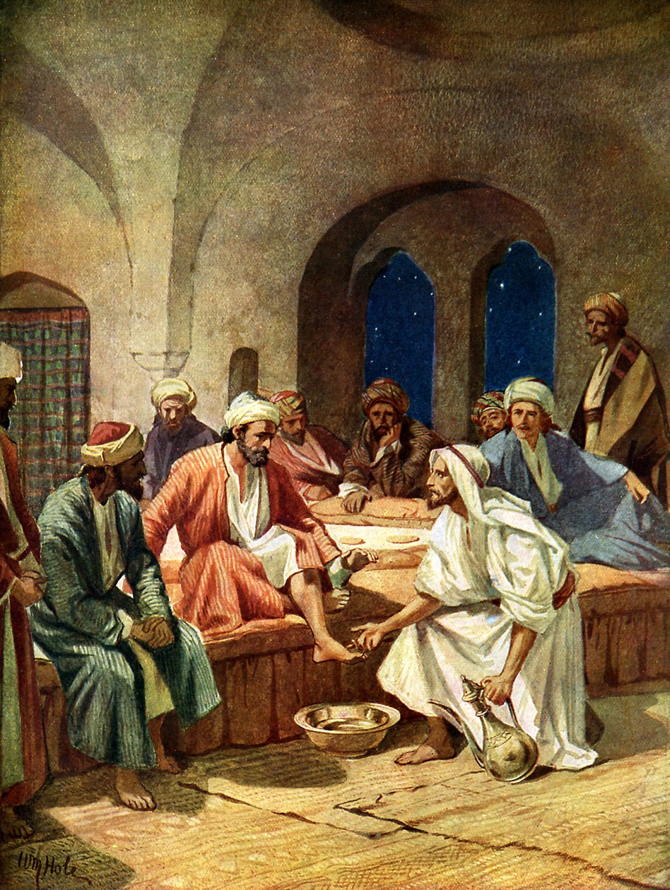 يسوع يغسل قدم بيترز - الكتاب المقدس بواسطة ويليام براسي هول