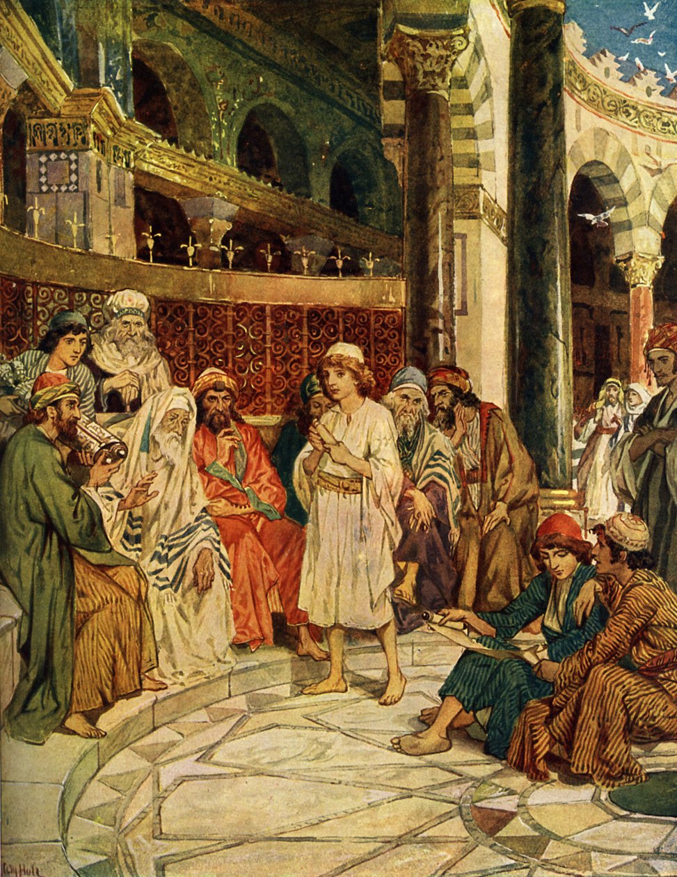 الولد يسوع في المعبد - الكتاب المقدس بواسطة ويليام براسي هول