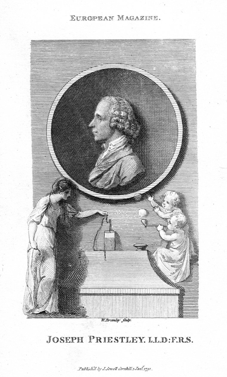 جوزيف بريستلي ، الكيميائي الإنجليزي والوزير المشيخي ، 1791 بواسطة وليام بروملي