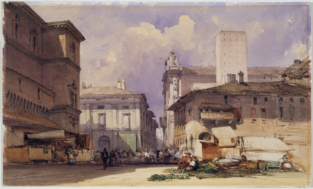 عبر dell "Independenza with the Palazzo Comunale ، بولونيا ، 1892 بواسطة وليام كالو