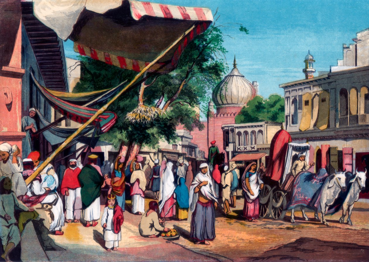شارع في الجزء الخلفي من مسجد جامي ، دلهي ، الهند ، 1857. بواسطة وليام كاربنتر