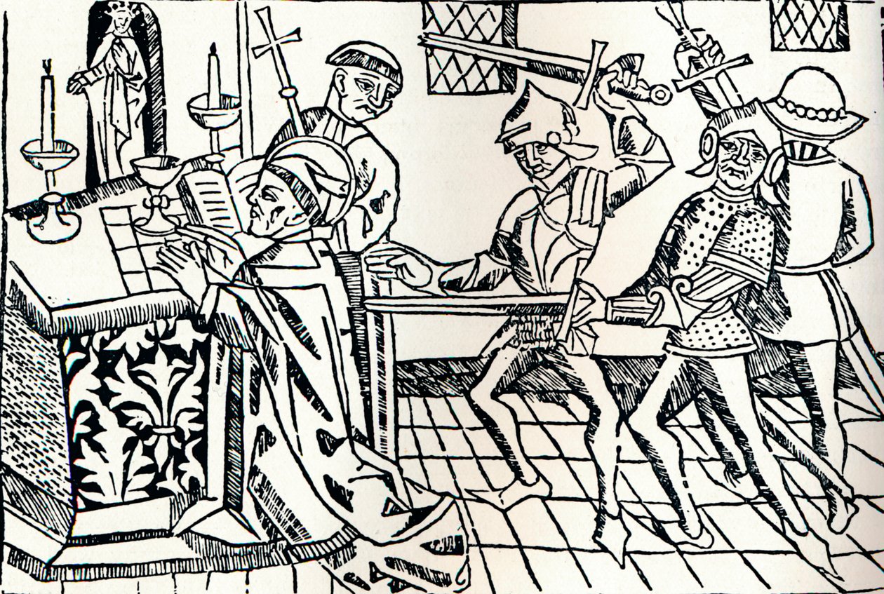 استشهاد القديس توما كانتربيري ، c1484 بواسطة وليام كاكستون
