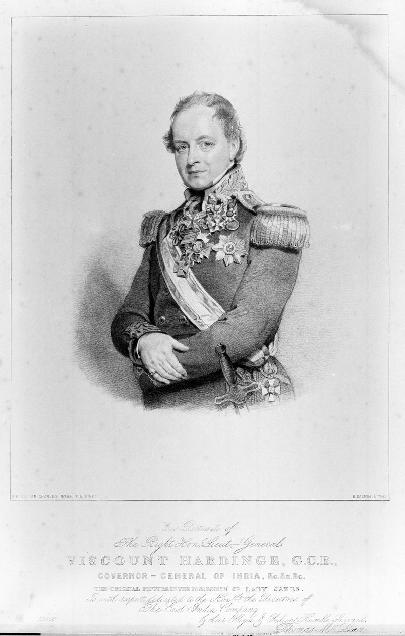 The Right Hon-General Viscount Hardinge، GCB، الحاكم العام للهند بواسطة وليام تشارلز (بعد) روس