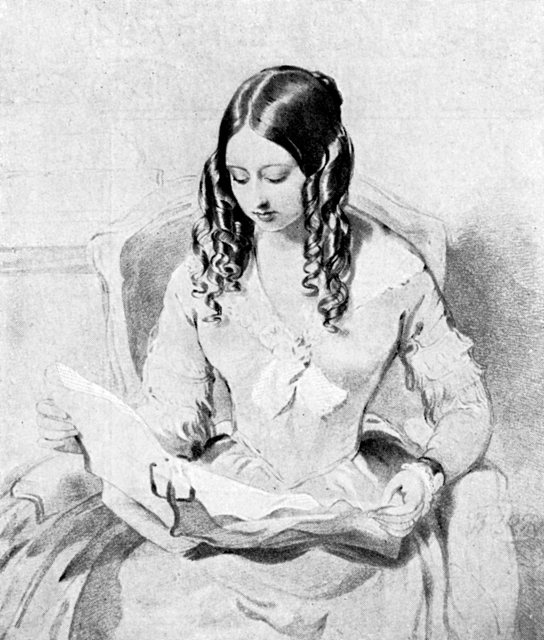 رسائل الملكة فيكتوريا تقرأ ، c1840s. بواسطة وليام تشارلز روس
