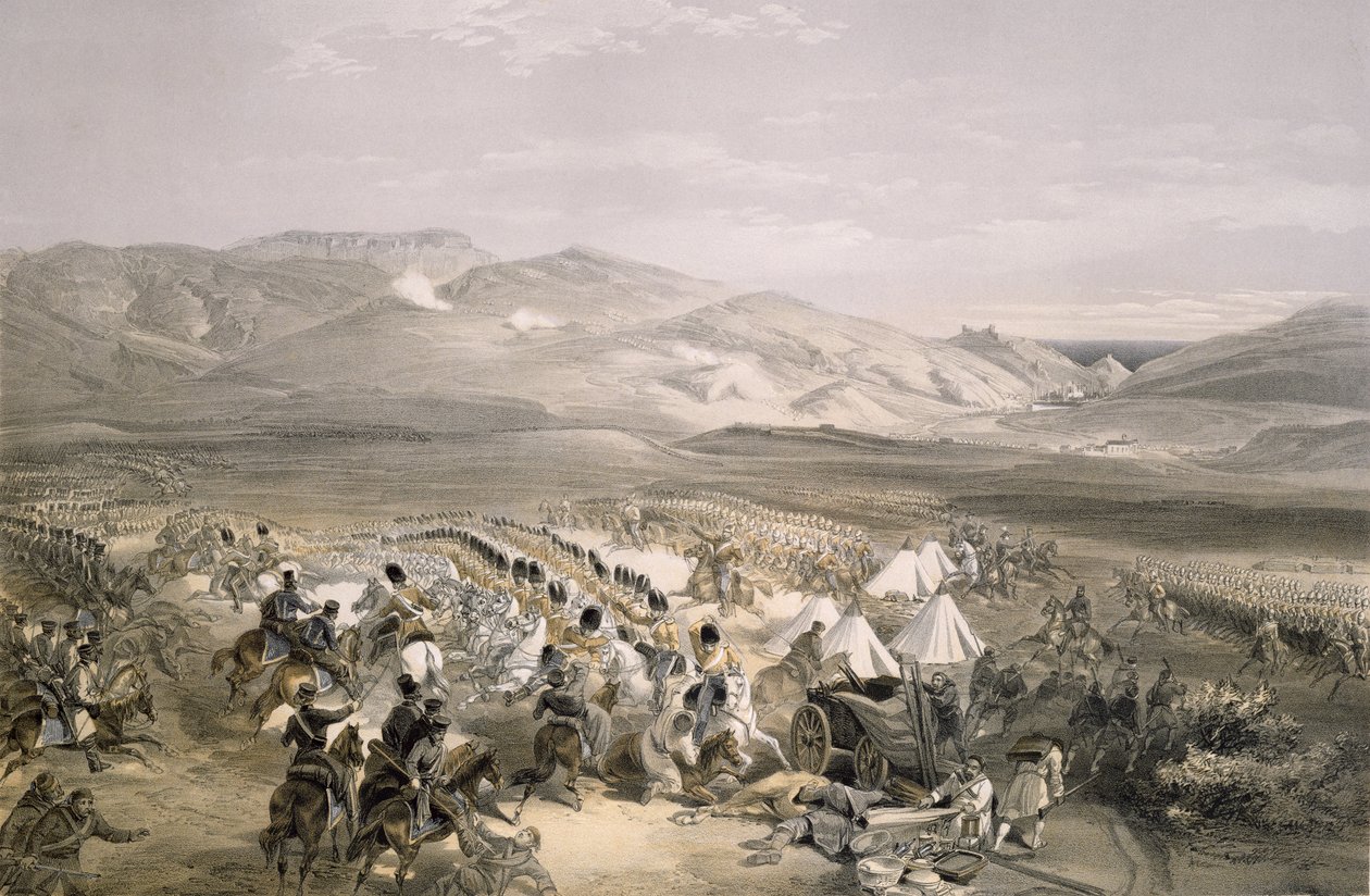 المسؤول عن لواء الفرسان الثقيل في معركة بالاكلافا في 25 أكتوبر 1854 ، منقوش بواسطة E. Walker ، حانة. 1855 بواسطة وليام كريميا سيمبسون