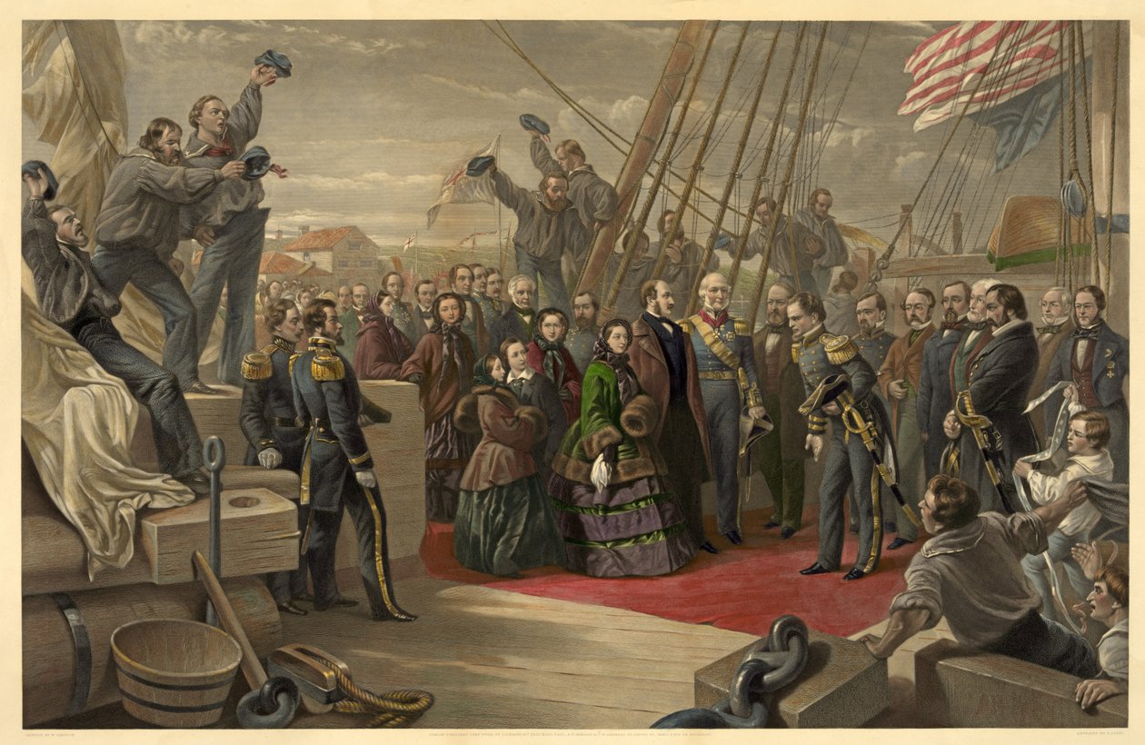 الملكة فيكتوريا تزور HMS Resolute ، 16 ديسمبر 1856 ، نشرت 1859 بواسطة وليام كريميا سيمبسون