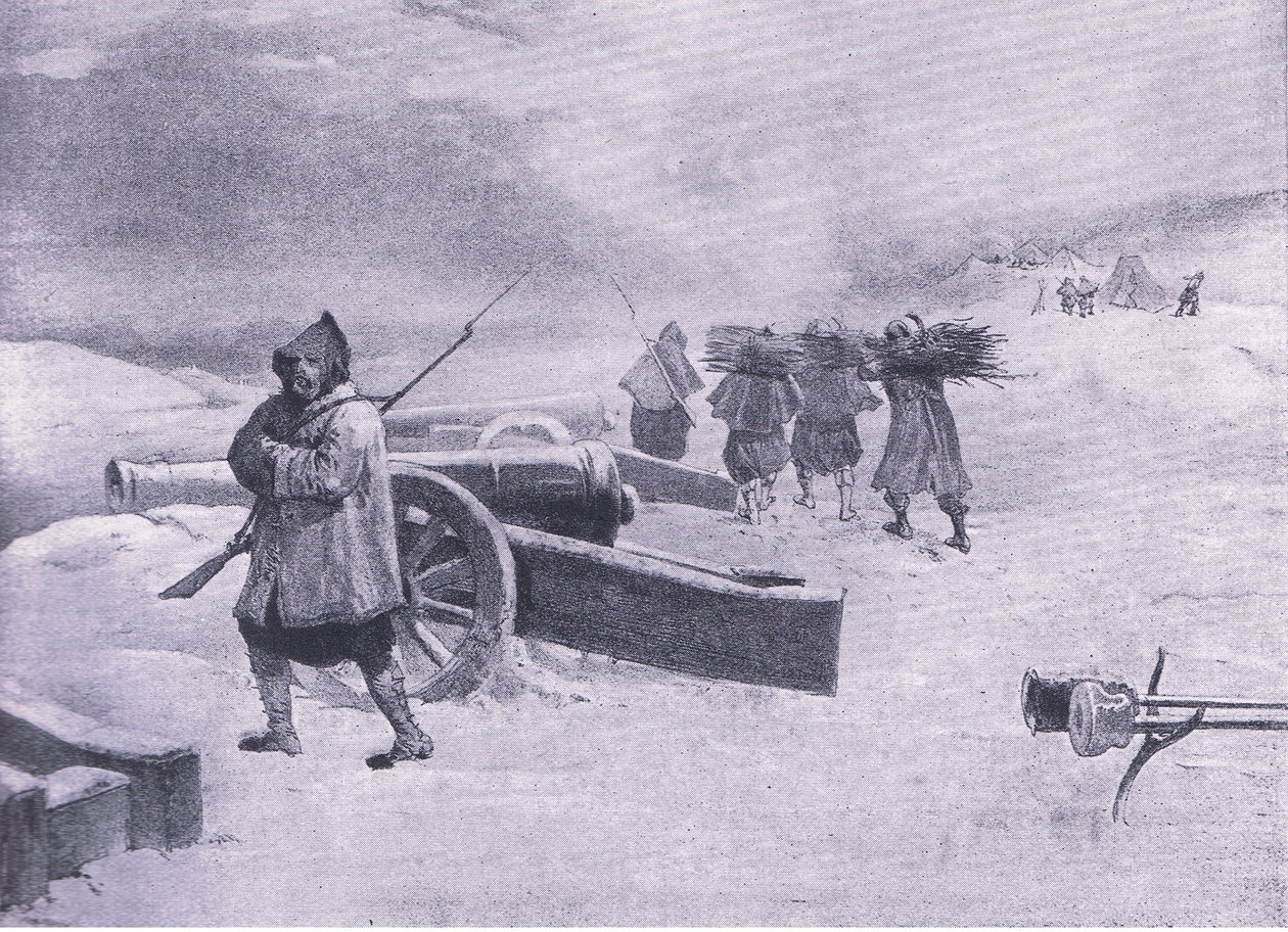 حراس الزواف قبل سيفاستوبول ، رسم توضيحي من المعارك البريطانية في البر والبحر ، 1915 بواسطة وليام كريميا سيمبسون