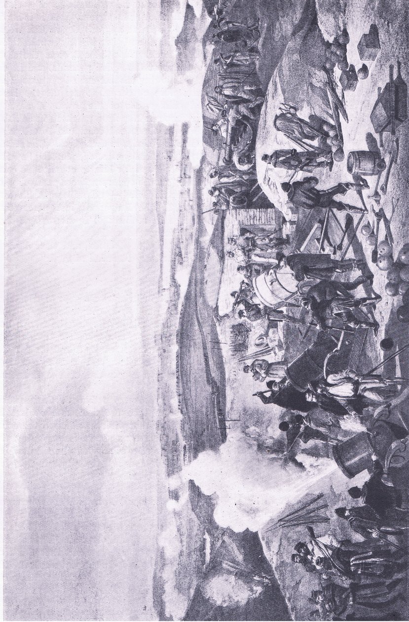 سيفاستوبول: يوم حار على البطاريات ، رسم توضيحي من المعارك البريطانية في البر والبحر ، 1915 بواسطة وليام كريميا سيمبسون