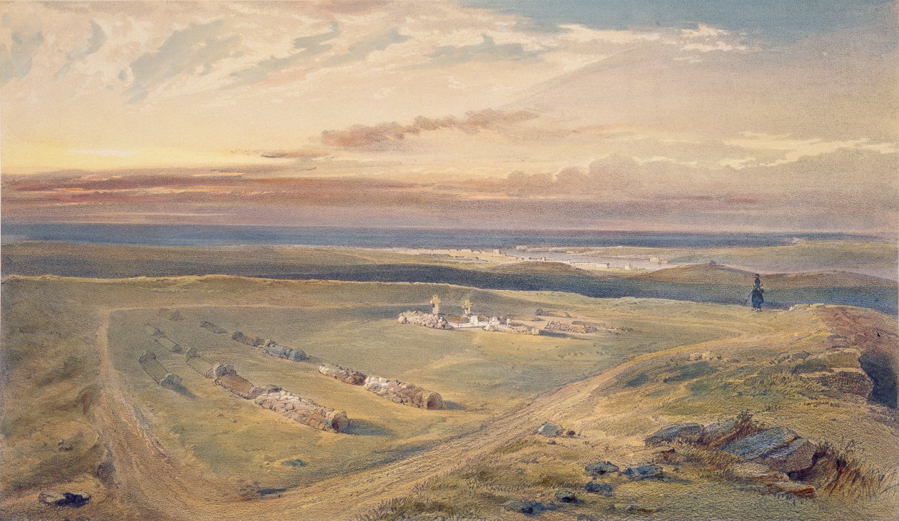 قبور على كاثكارت هيل ، لوحة من "مقعد الحرب في الشرق" ، حانة. بقلم Paul und Dominic Colnaghi und Co. ، 1856 بواسطة وليام كريميا سيمبسون