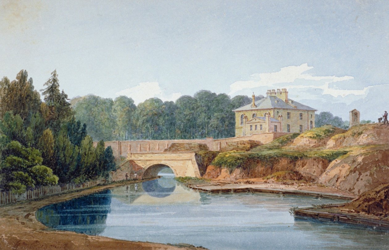 منظر لقناة ريجنت ، طريق ليسون جروف ، سانت جون وود ، لندن ، c1830 بواسطة وليام كروتش
