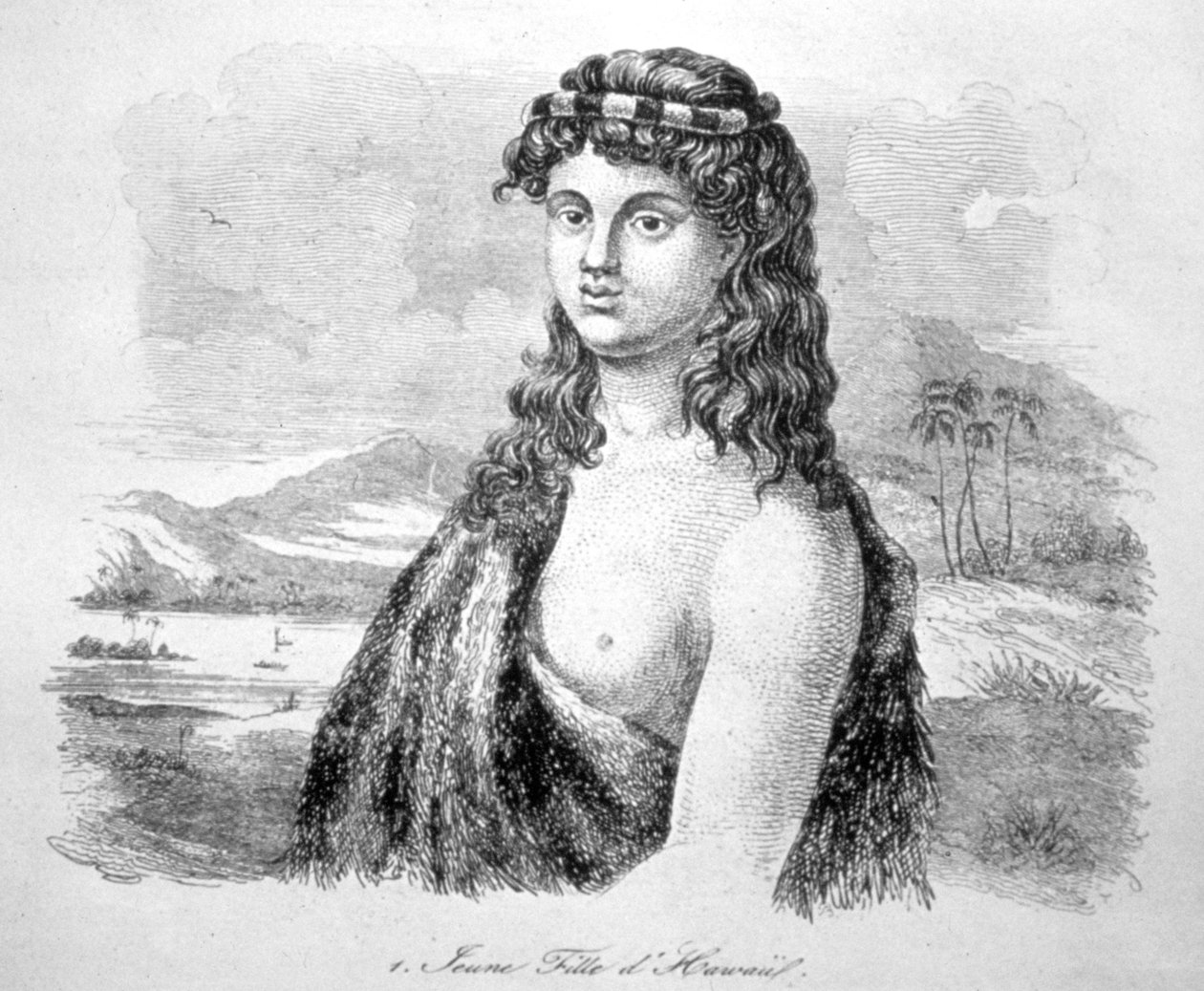 فتاة صغيرة من جزيرة هاواي عام 1824. بواسطة وليام دامبير