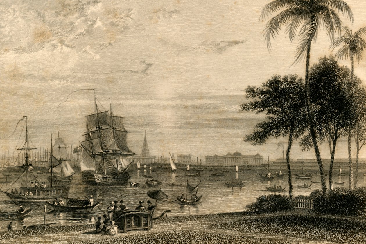 كلكتا ، من حديقة جاردن هاوس ، 1835. بواسطة وليام دانييل