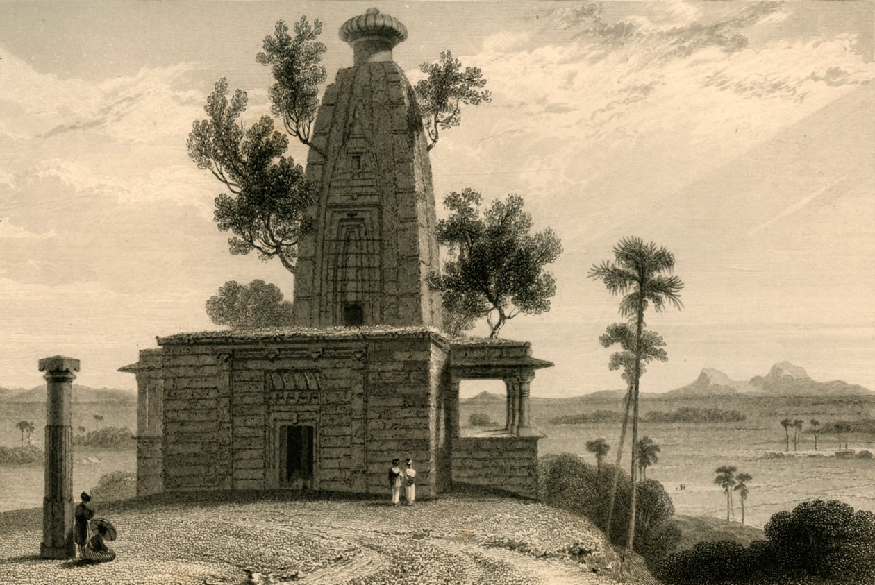 معبد هندو في Muddunpore ، البحر ، 1835. بواسطة وليام دانييل