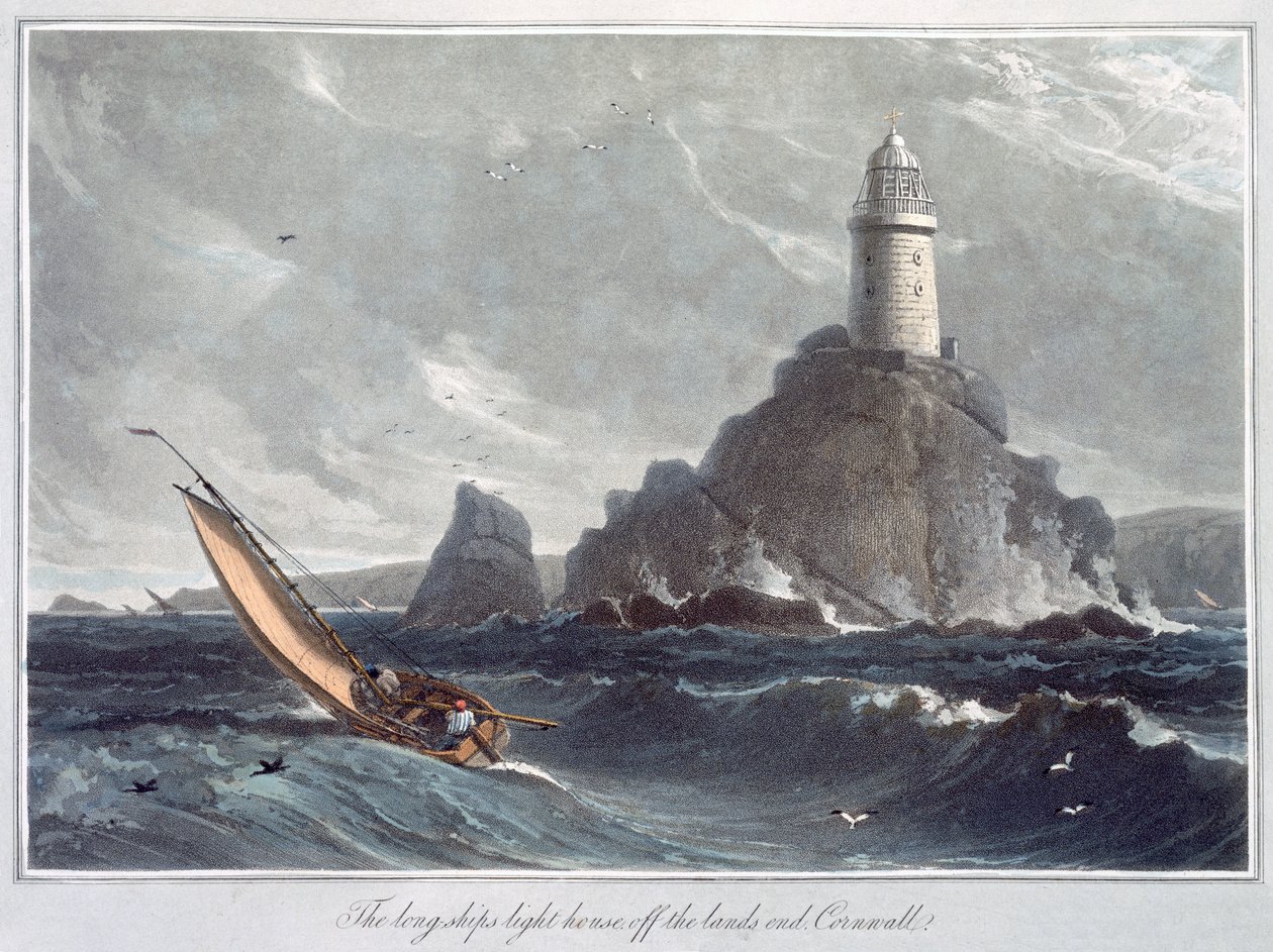 منارة Longships off the Lands End ، كورنوال ، ١٨١٤ بواسطة وليام دانييل
