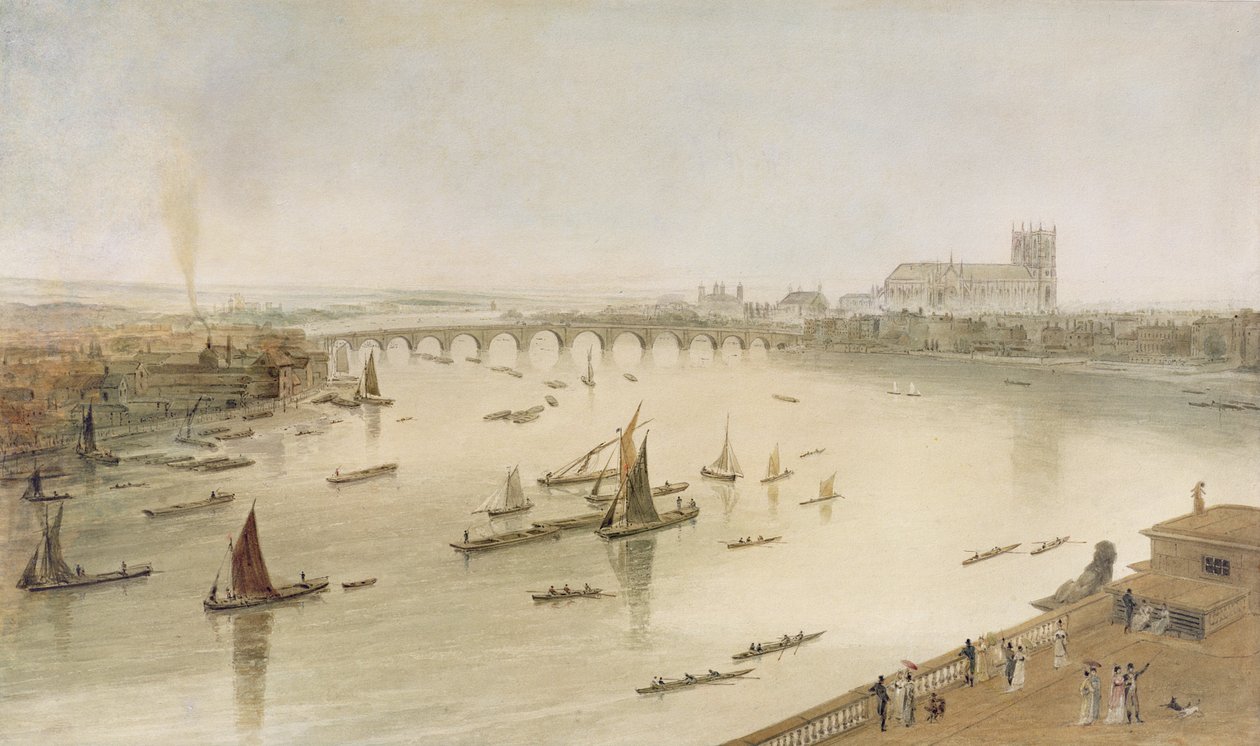 جسر وستمنستر من منزل سومرست ، 1805 بواسطة وليام دانييل