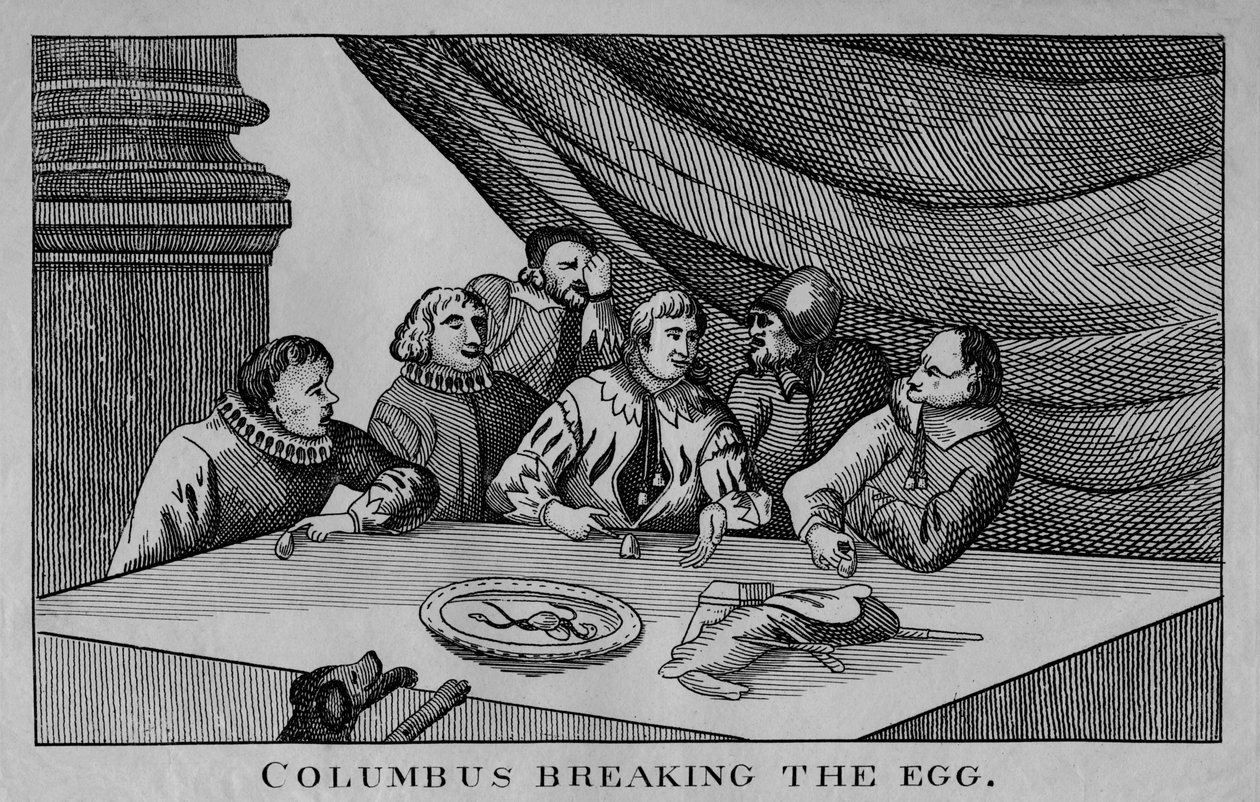 كولومبوس Breaking The Egg ، c1815. بواسطة وليام دافيسون