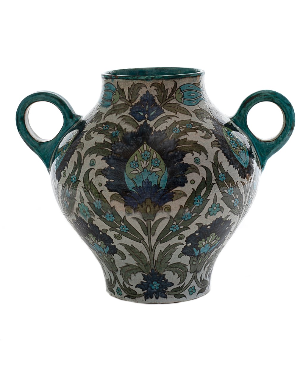 مزهرية فارسية ذات مقبضين ، 1888-1907 بواسطة وليام دي مورغان
