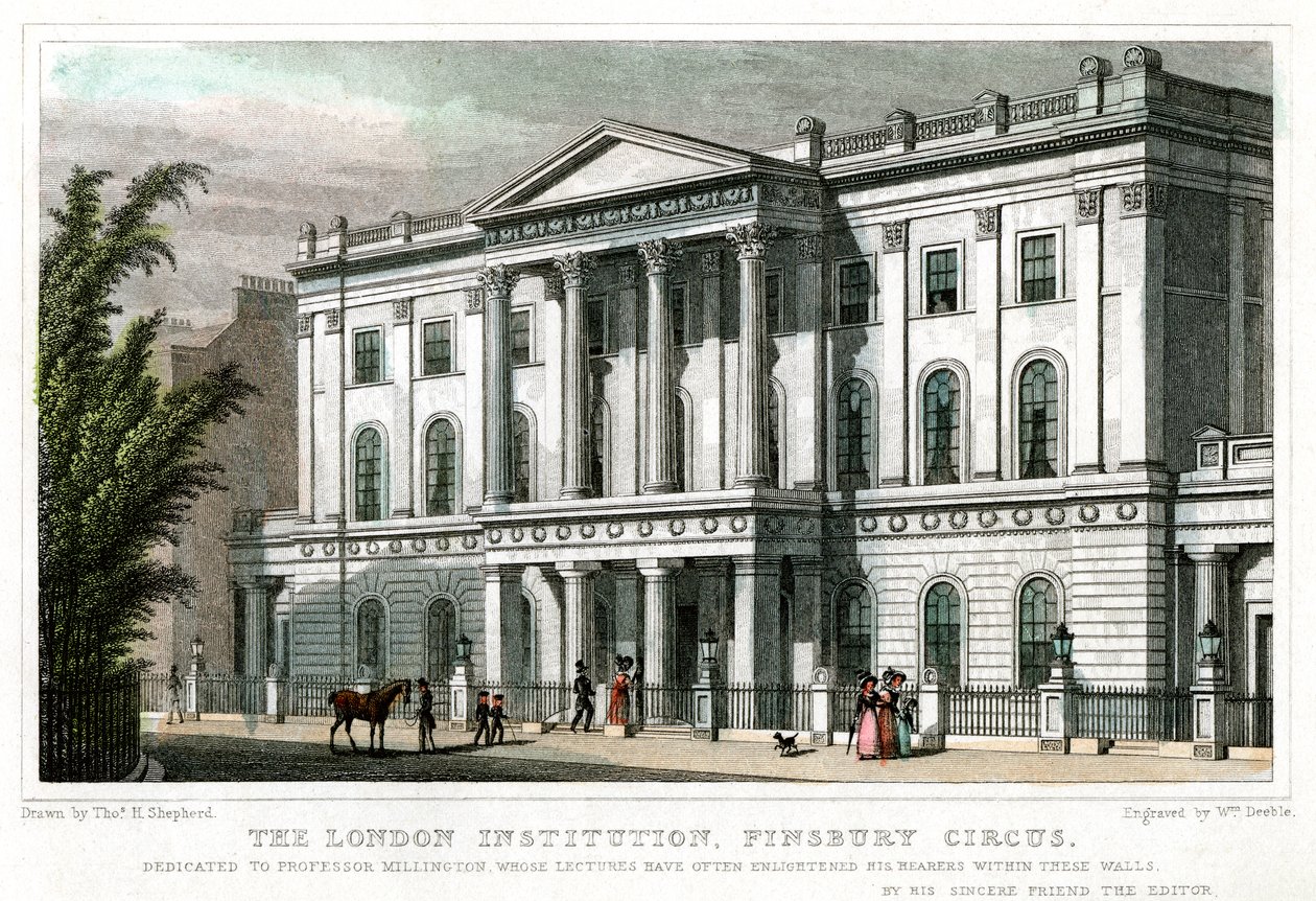مؤسسة لندن ، Finsbury Circus ، لندن ، 1827. بواسطة وليام ديبل
