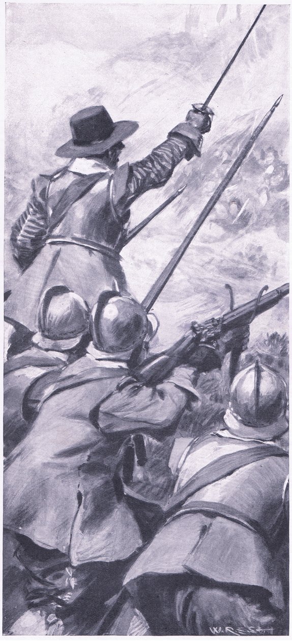 The Lowlanders at the Battle of Killiecrankie ، توضيح من المعارك البريطانية على البر والبحر ، 1915 بواسطة وليام إدوارد ستوت