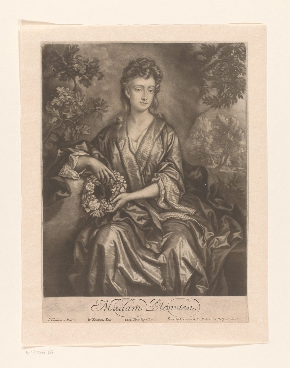 Portret van Sarah Chicheley سيدتي بلودن (العنوان على الكائن) بواسطة وليام فيثورن (الأول)