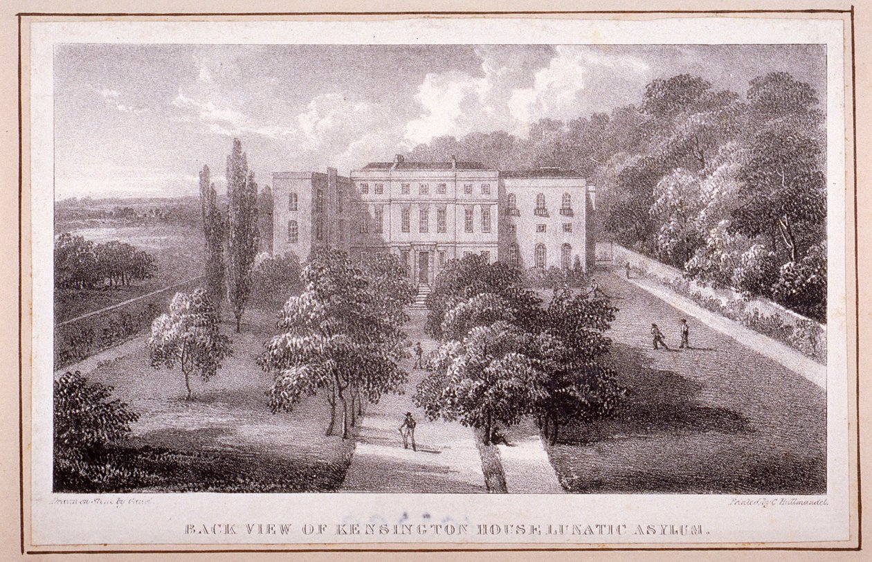منظر لملجأ كنسينغتون هاوس المجنون ، c.1830 بواسطة وليام جوتشي