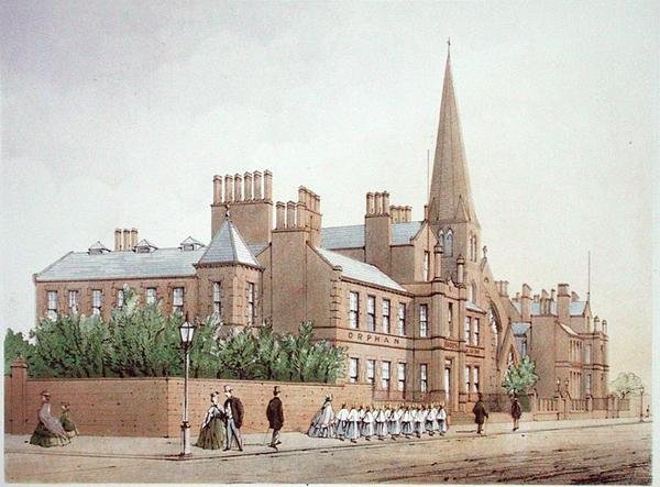 اللجوء للأيتام الأولاد ، من 'Modern Liverpool Illustrated' بقلم William Gavin Herdman و A. Pickering ، تم نشره عام 1864 (litho litho) بواسطة ويليام جافين هيردمان