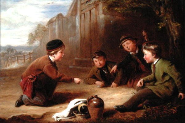 لعب الكرات حوالي 1865 (زيت على لوح) بواسطة وليام جيل