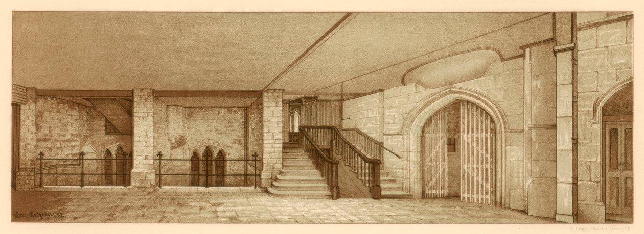 منطقة تحت محكمة تشامبرلينز ، جيلدهول ، مدينة لندن ، 1886. بواسطة وليام جريجز