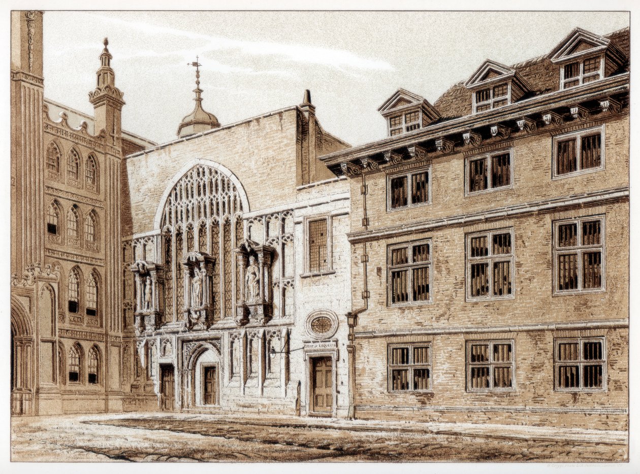 الواجهة الغربية لمصلى جيلدهول ، مدينة لندن ، 1886 بواسطة وليام جريجز