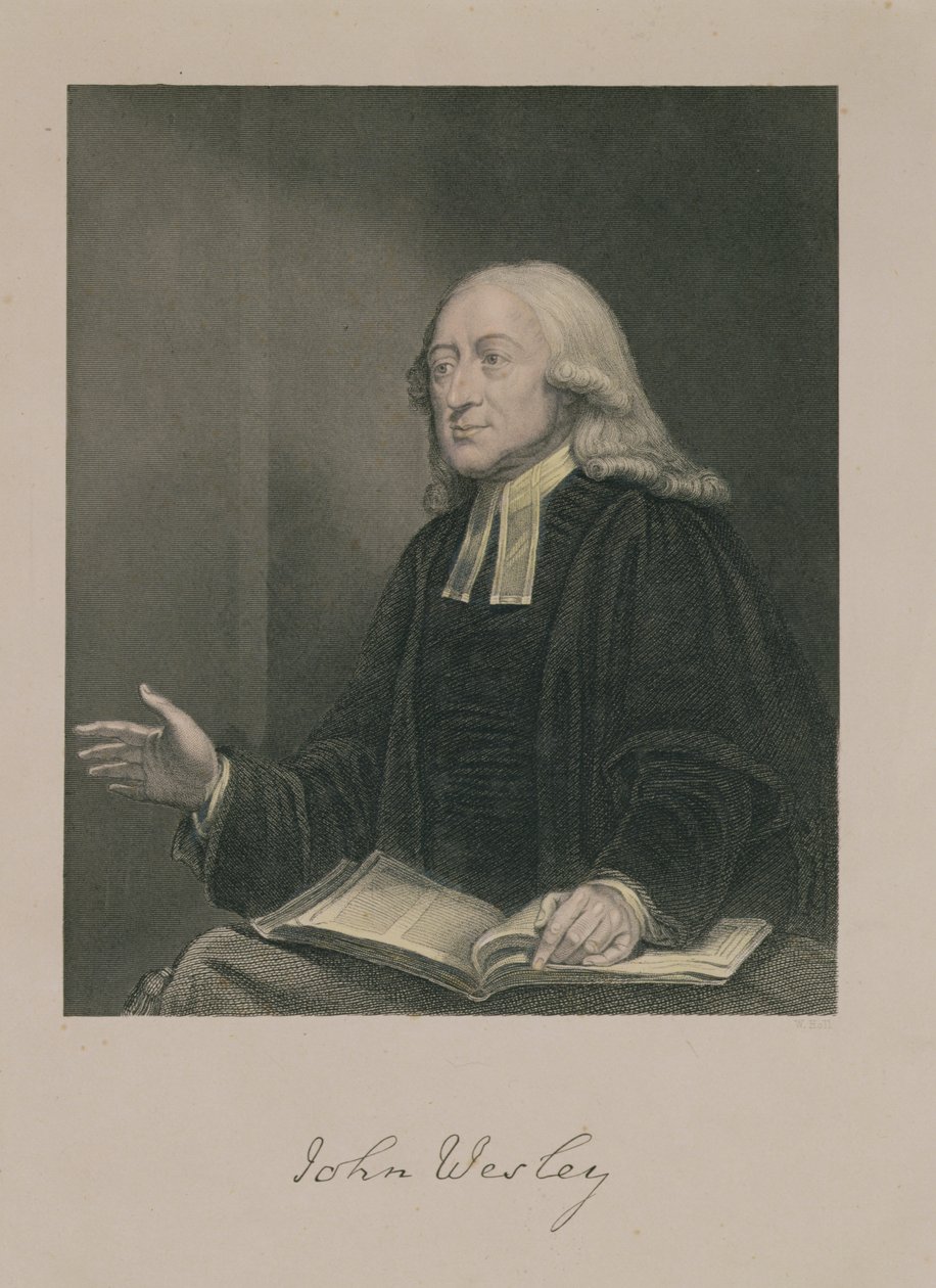صورة لجون ويزلي (1703-91) منقوشة بواسطة حانة ويليام هول (1807-71). by A. Fullarton und Co. بواسطة وليام هاملتون