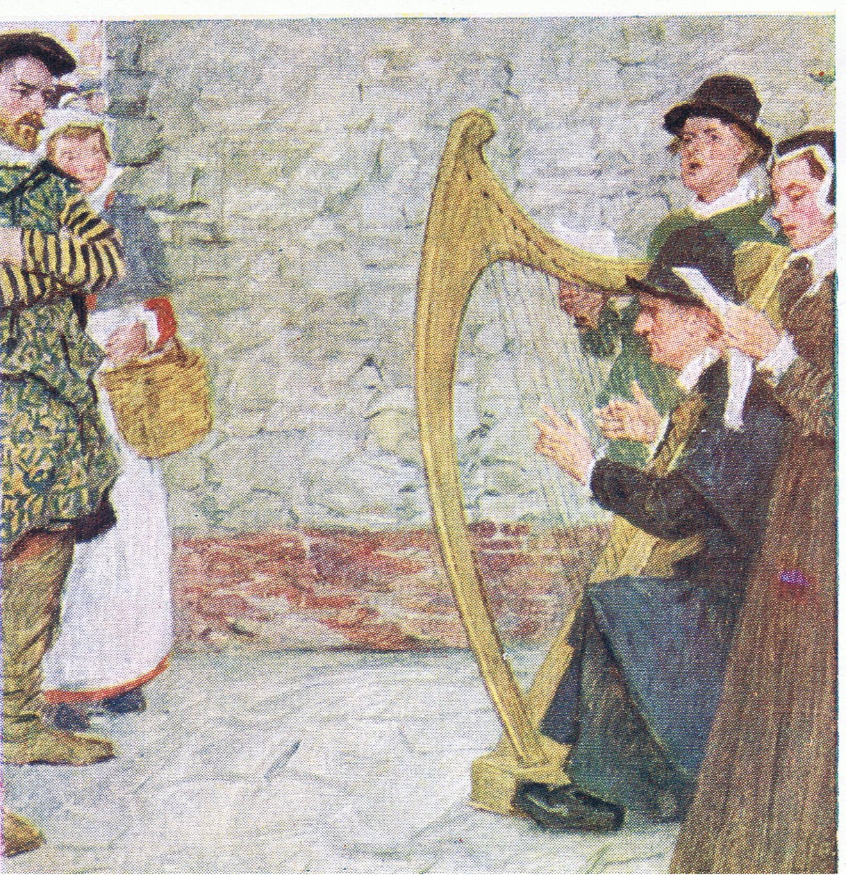 يستمع شكسبير لمغنيي الأغاني القريبة من Somerset House ، من My Magazine ، pub.1922 بواسطة وليام هاثريل