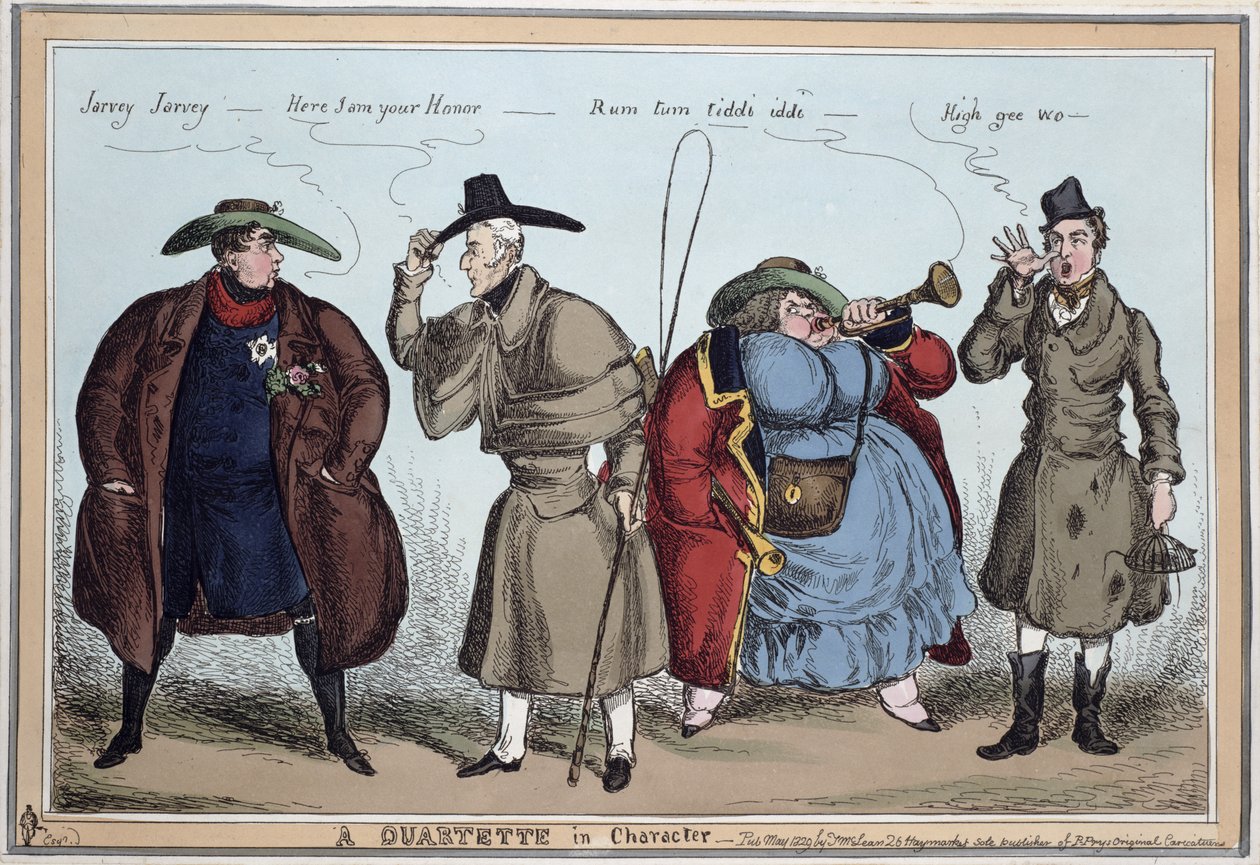 `` A Quartette in Character &39;&39;: George IV ، Wellington ، Lady Conynham ، Robert Peel ، May 1829 بواسطة وليام هيث